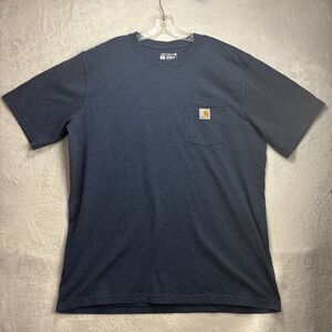 Carhartt Classic Logo Pocket T Shirt Adult XL Tall Relaxed Fit Blue